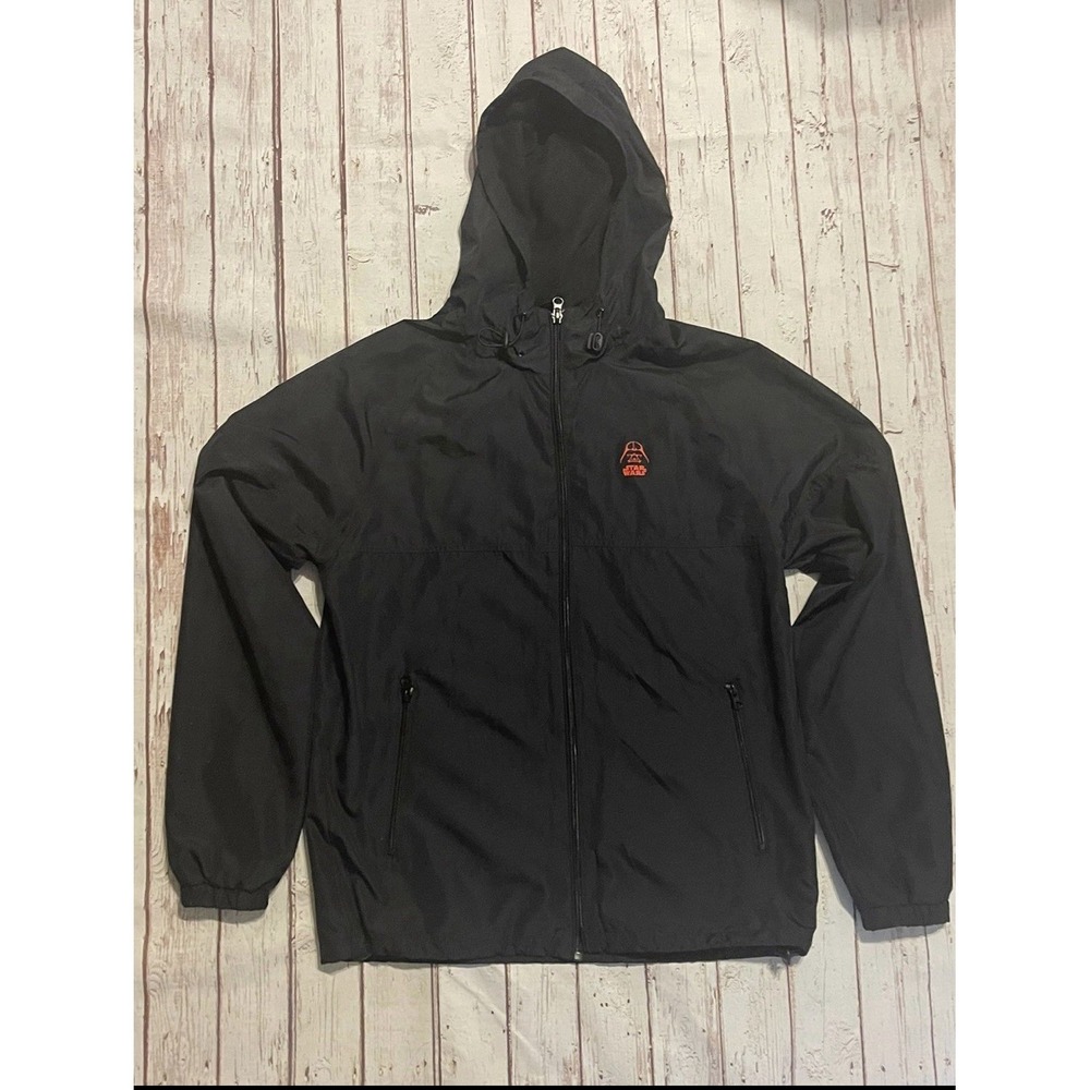 Disney Parks Star Wars Darth Vader Hooded Windbreaker Jacket Black Size S